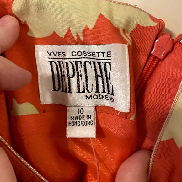 NWT! Vintage Yves Cossette Depeche Mode Tropical Coral Floral Summer Dress - Picture 4 of 4